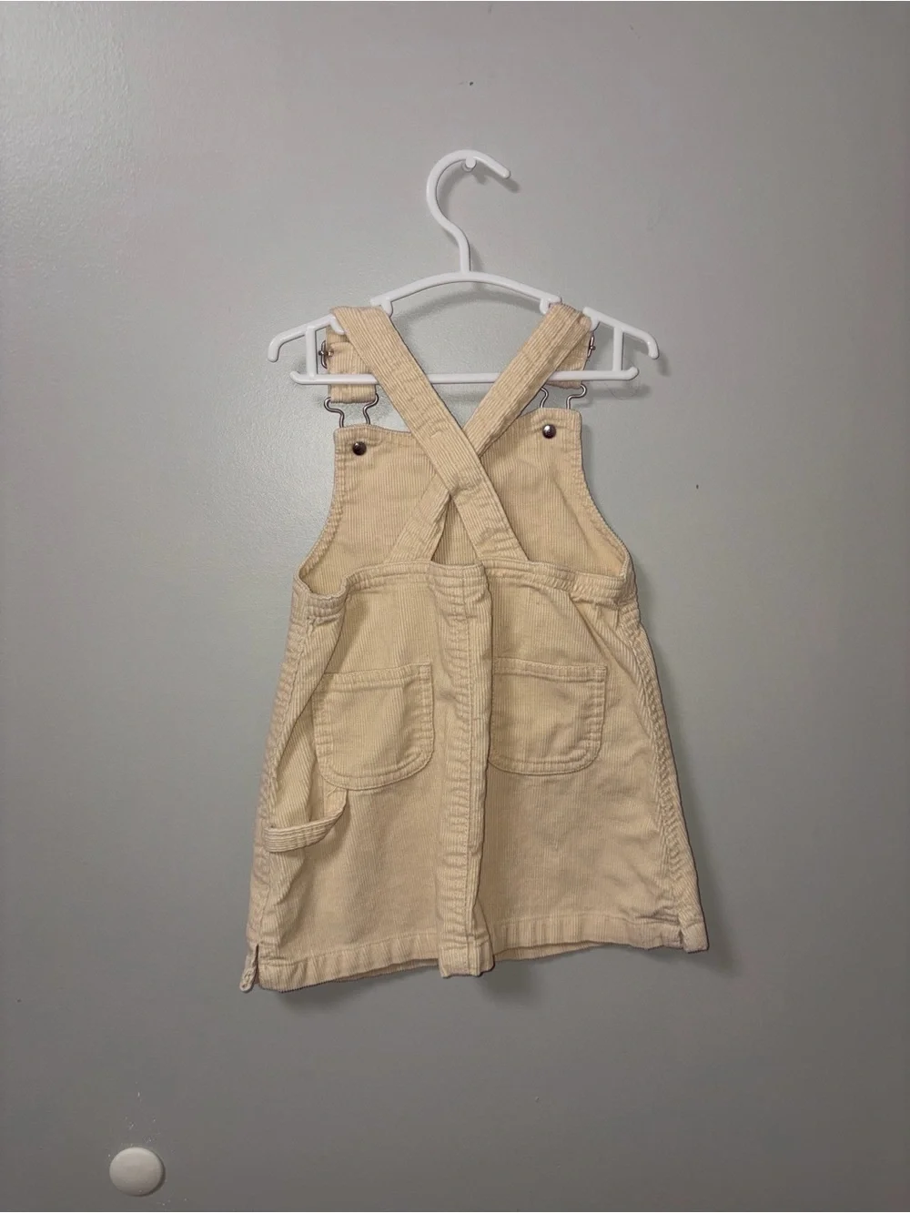 Gap Cream Corduroy Overall Dress 2002 Vintage 18-24M Y2K